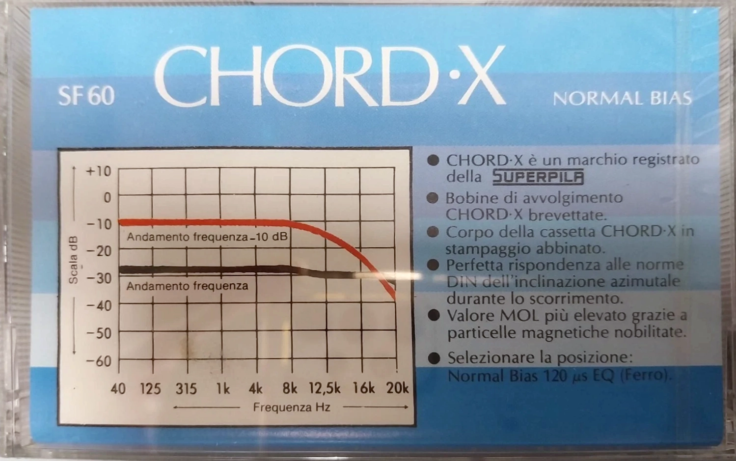Compact Cassette Chord-x SF 60 Type I Normal 1990 Italy