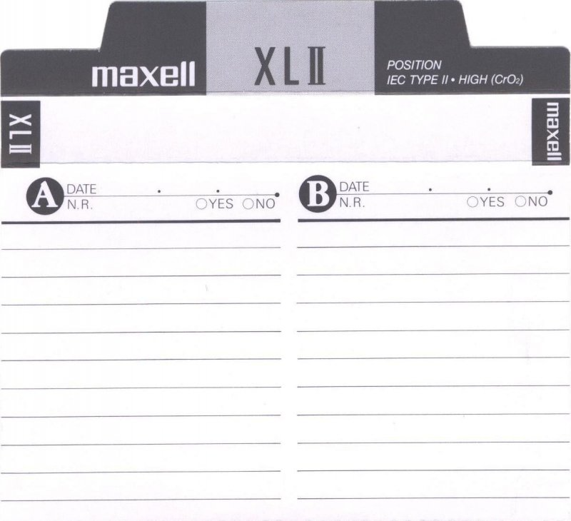 Compact Cassette Maxell XLII 90 Type II Chrome 1997 North America