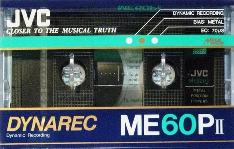 Compact Cassette JVC Metal / ME 60 "Dynarec ME60PII" Type IV Metal 1983 Europe