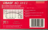 Compact Cassette BASF LH Extra I 60 "LH-E I" Type I Normal 1985 Europe