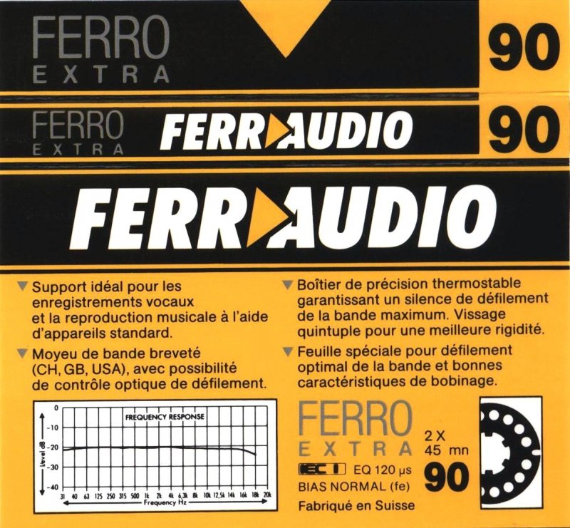 Compact Cassette Ferr Audio 90 Type I Normal 1992 France