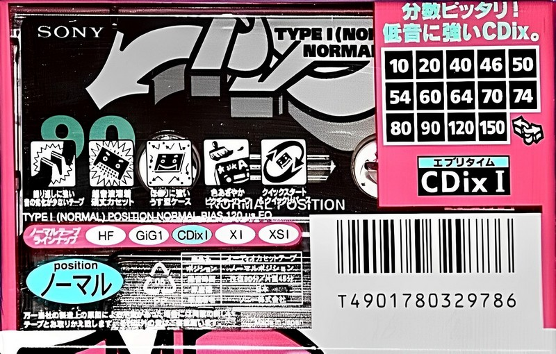 Compact Cassette Sony CDix I 90 "C-90CDX1C" Type I Normal 1995 Japan