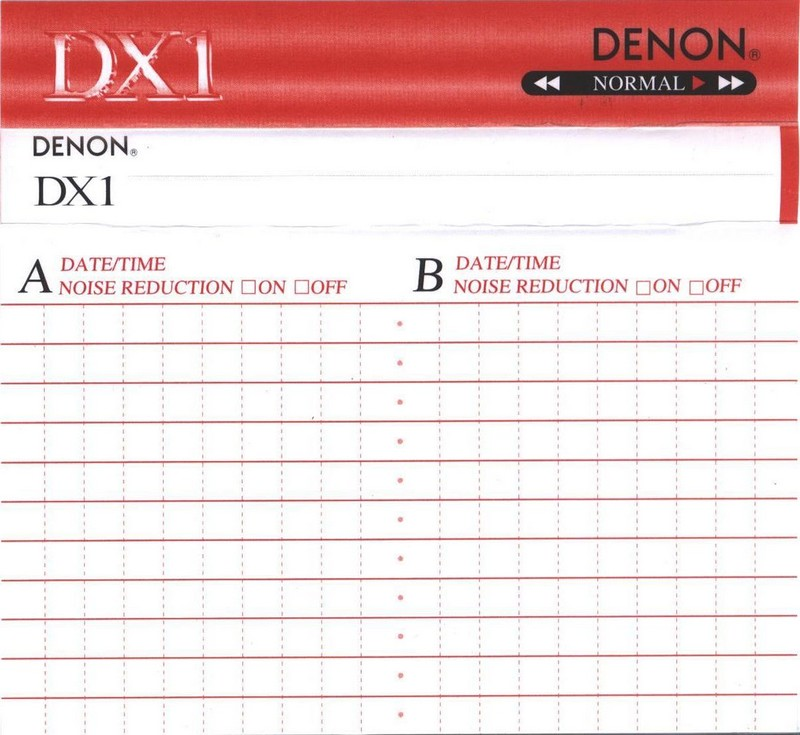 Compact Cassette Denon DX1 90 "DX1-90WED" Type I Normal 1995 North America