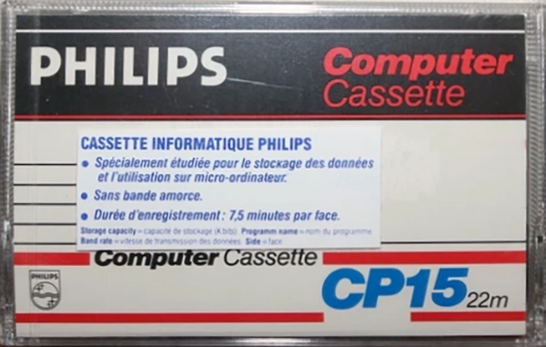 Compact Cassette Philips 15 "CP15" Computer Cassette Europe