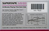 Compact Cassette SUPERTAPE MII 100 Type II Chrome 1992 USA