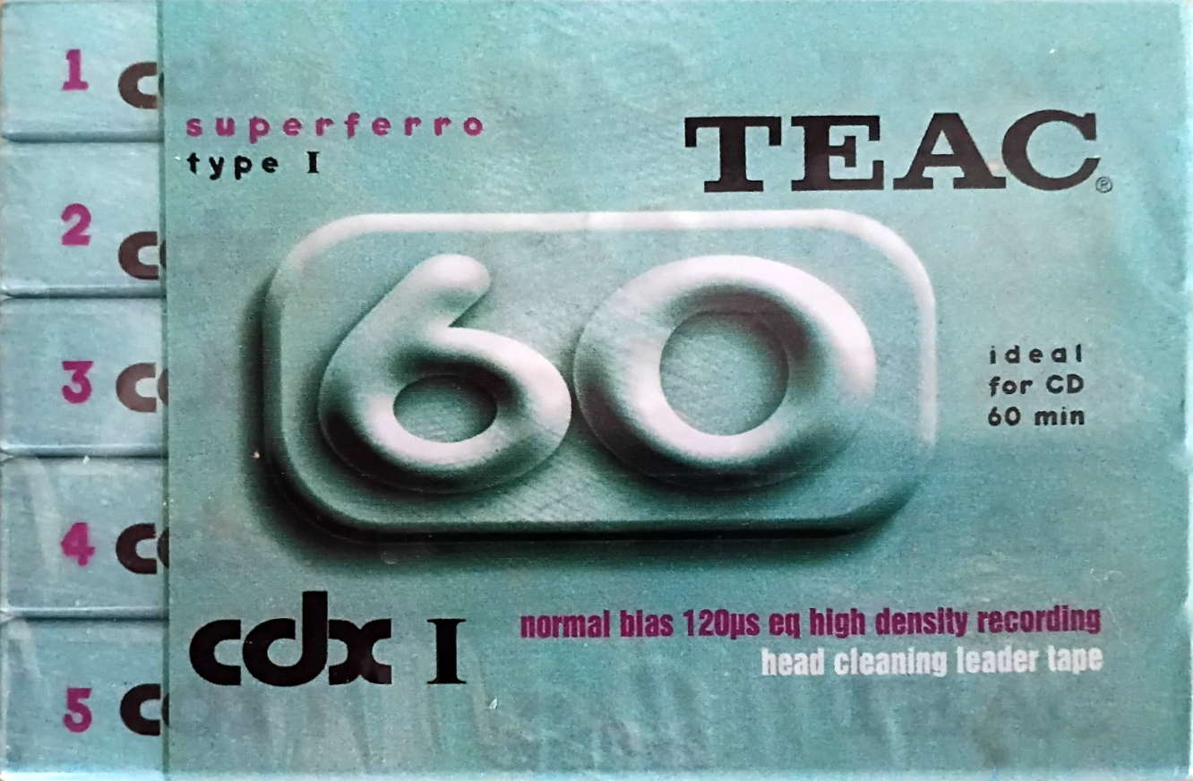 5 pack Teac CDX I 60 Type I Normal 1990 Australia