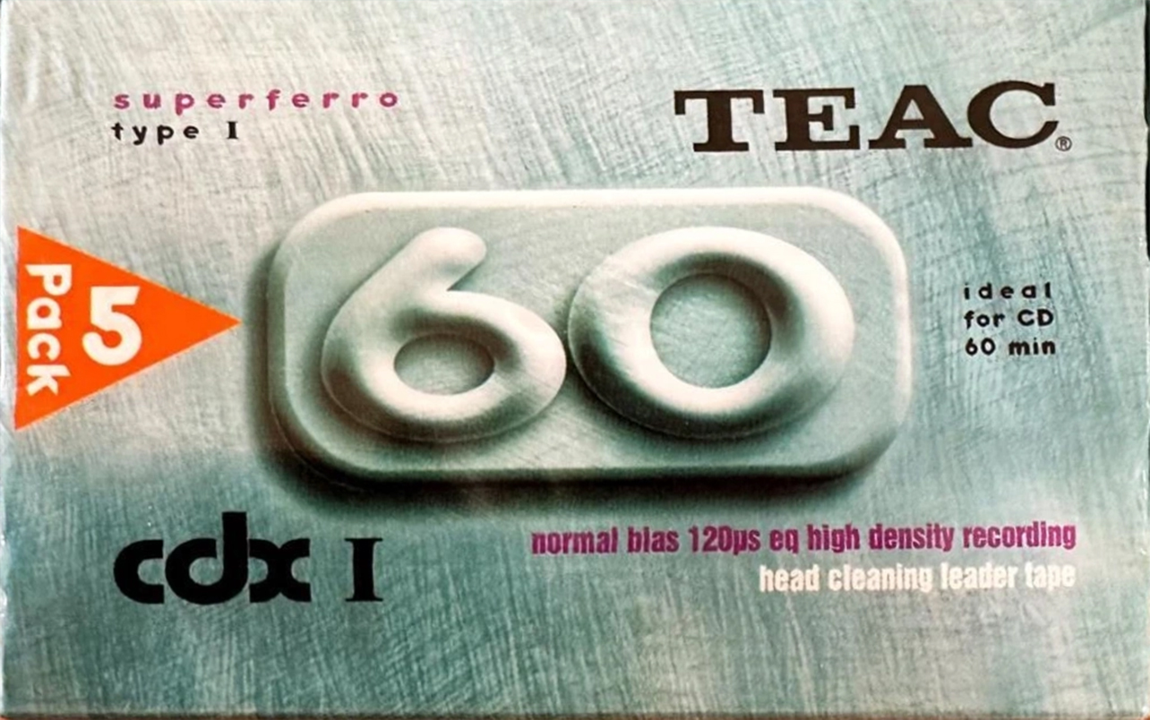 5 pack Teac CDX I 60 Type I Normal 1990 Australia