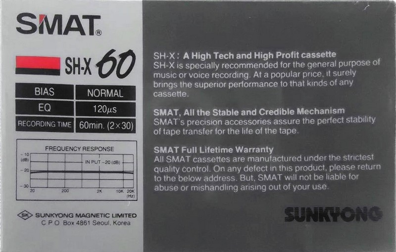 Compact Cassette Smat SH X 60 Type I Normal 1988 Europe