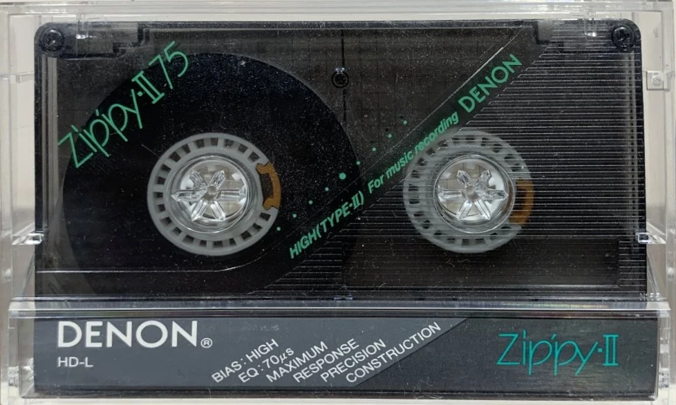 Compact Cassette Denon Zippy-II 75 Type II Chrome 1988 Europe