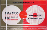 Compact Cassette Sony 60 "Handi-Holder UHF" Type I Normal 1974 USA