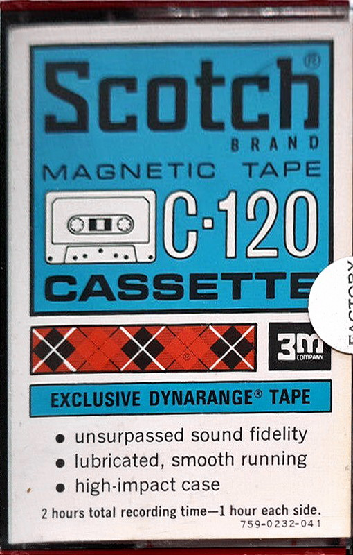 Compact Cassette Scotch Dynarange 120 Type I Normal 1970 USA