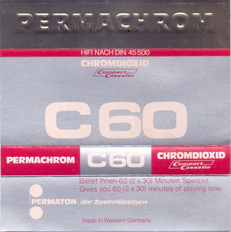 Compact Cassette Permachrom 60 Type II Chrome Germany