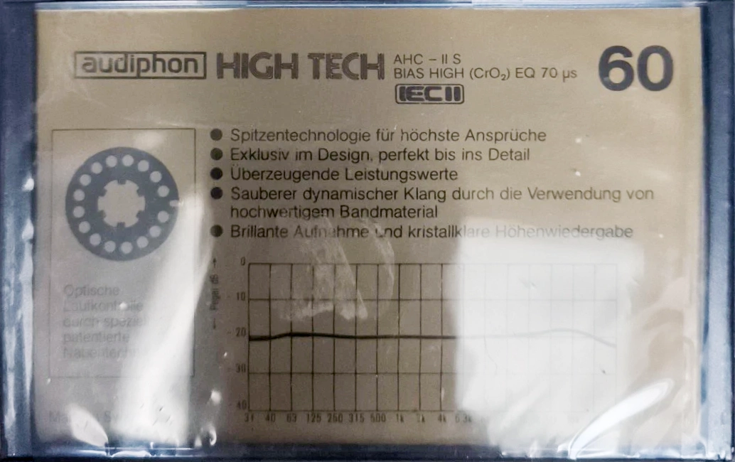 Compact Cassette Audiphon 60 "High Tech" Type II Chrome Germany