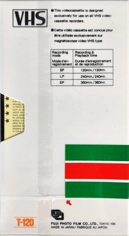VHS, Video Home System Fuji 120 Type I Normal 1980 Canada, USA