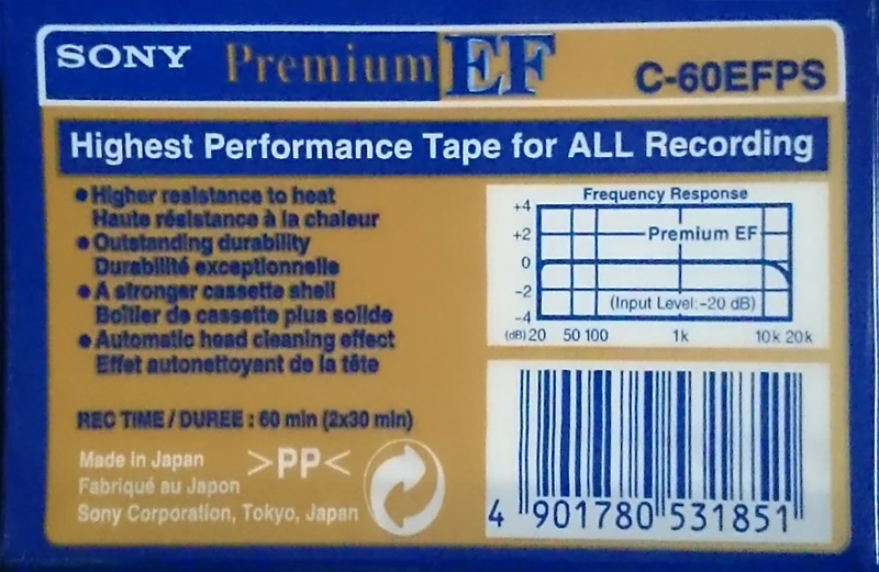 Compact Cassette Sony EF 60 "Premium C-60EFPS" Type I Normal 1996 Worldwide