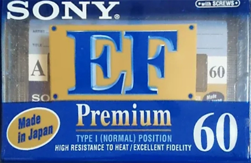 Compact Cassette Sony EF 60 "Premium C-60EFPS" Type I Normal 1996 Worldwide