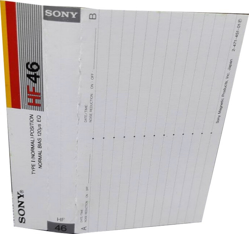 Compact Cassette Sony HF 46 Type I Normal 1986 Japan