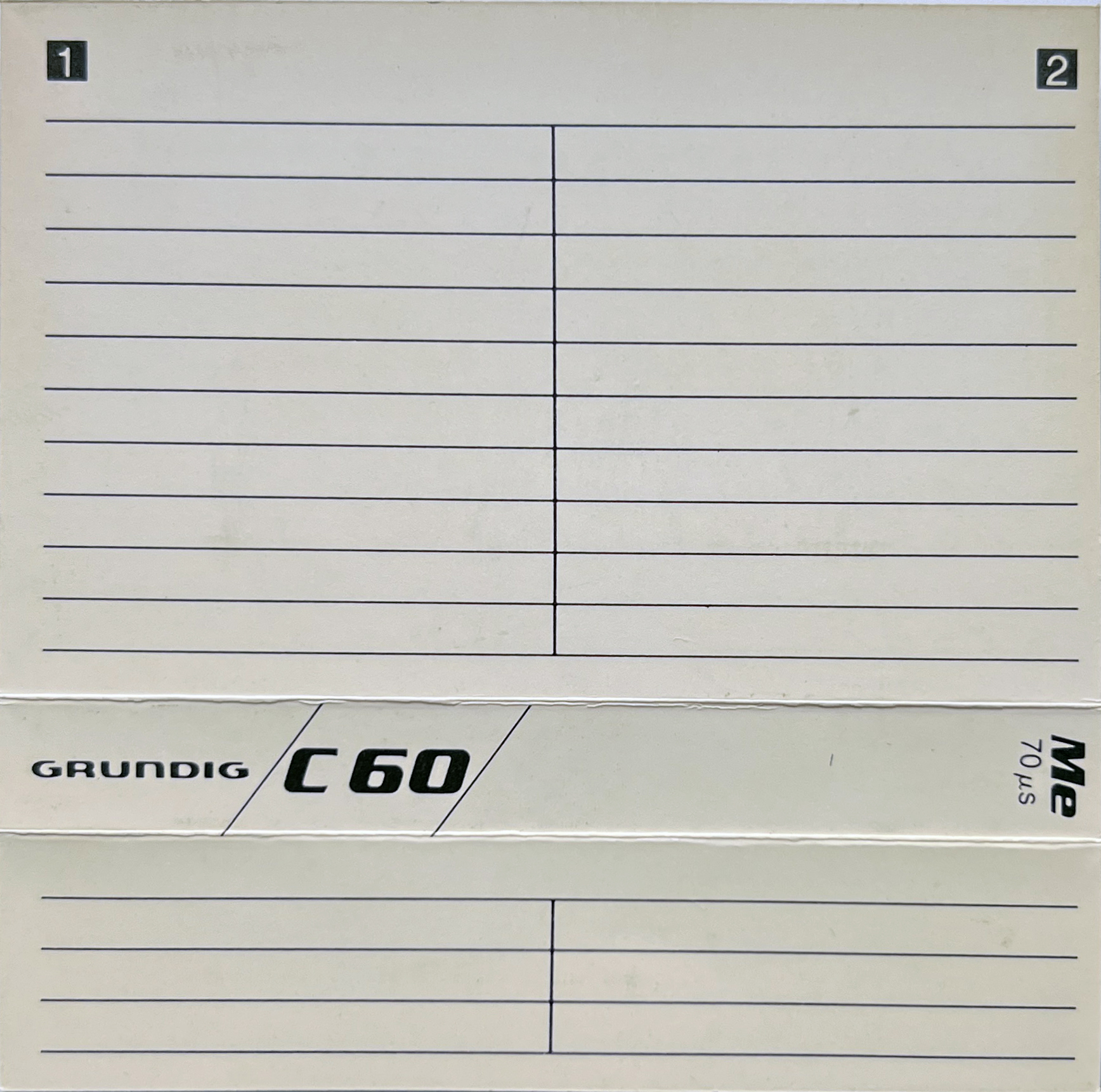 Compact Cassette Grundig 60 Type IV Metal 1981 Europe