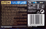 Compact Cassette TDK SA 50 "SA-50EA" Type II Chrome 1995 Europe