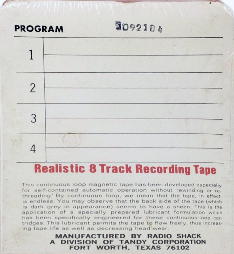 TRACK-8 Realistic 40 Type I Normal USA