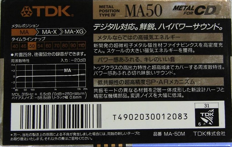 Compact Cassette: TDK  - MA 50