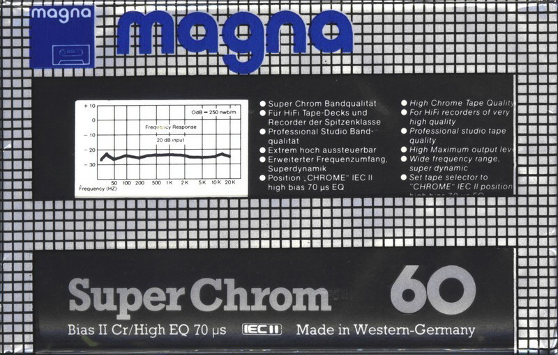 Compact Cassette Magna Super Chrom 60 Type II Chrome 1984 Europe