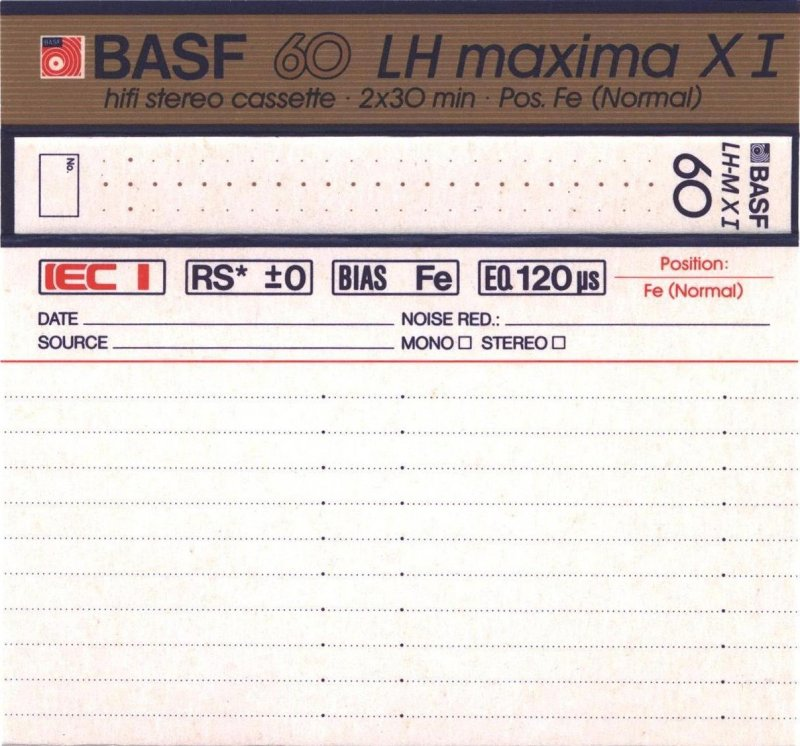 Compact Cassette: BASF  - LH Maxima X I 60