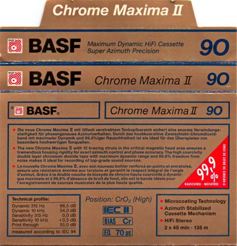 Compact Cassette: BASF  - Chrome Maxima II 90