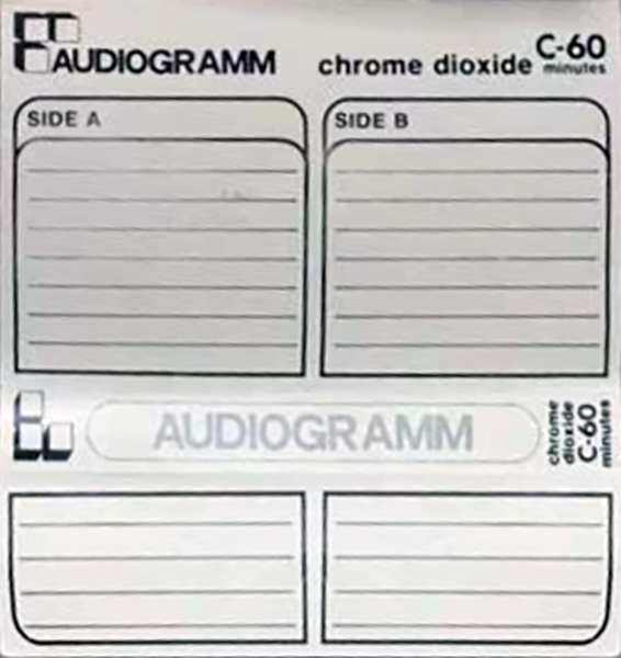 Compact Cassette Audiogramm 60 Type II Chrome 1981 France