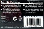 Compact Cassette JVC GI 90 "G1-90B" Type I Normal 1993 North America