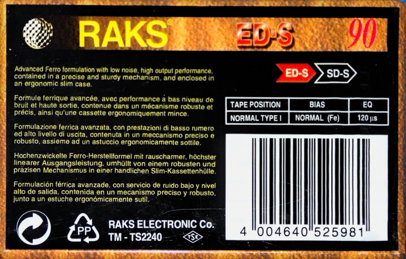 Compact Cassette: RAKS  - ED-S 90