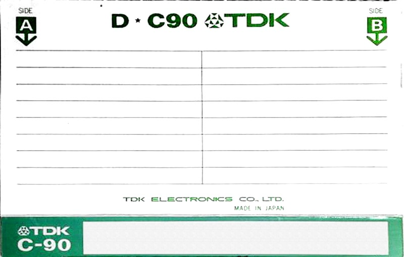 Compact Cassette TDK D 90 Type I Normal 1977 Europe, USA