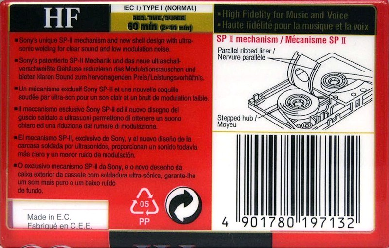 Compact Cassette Sony HF 60 Type I Normal 1996 Europe
