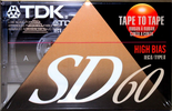 Compact Cassette TDK SD 60 Type II Chrome 1992 North America