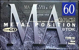Compact Cassette TDK MA 60 "MA-60A" Type IV Metal 1993 Japan