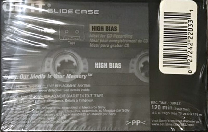 Compact Cassette Sony CD-IT 120 "C-120CDT2D" Type II Chrome 1999 North America