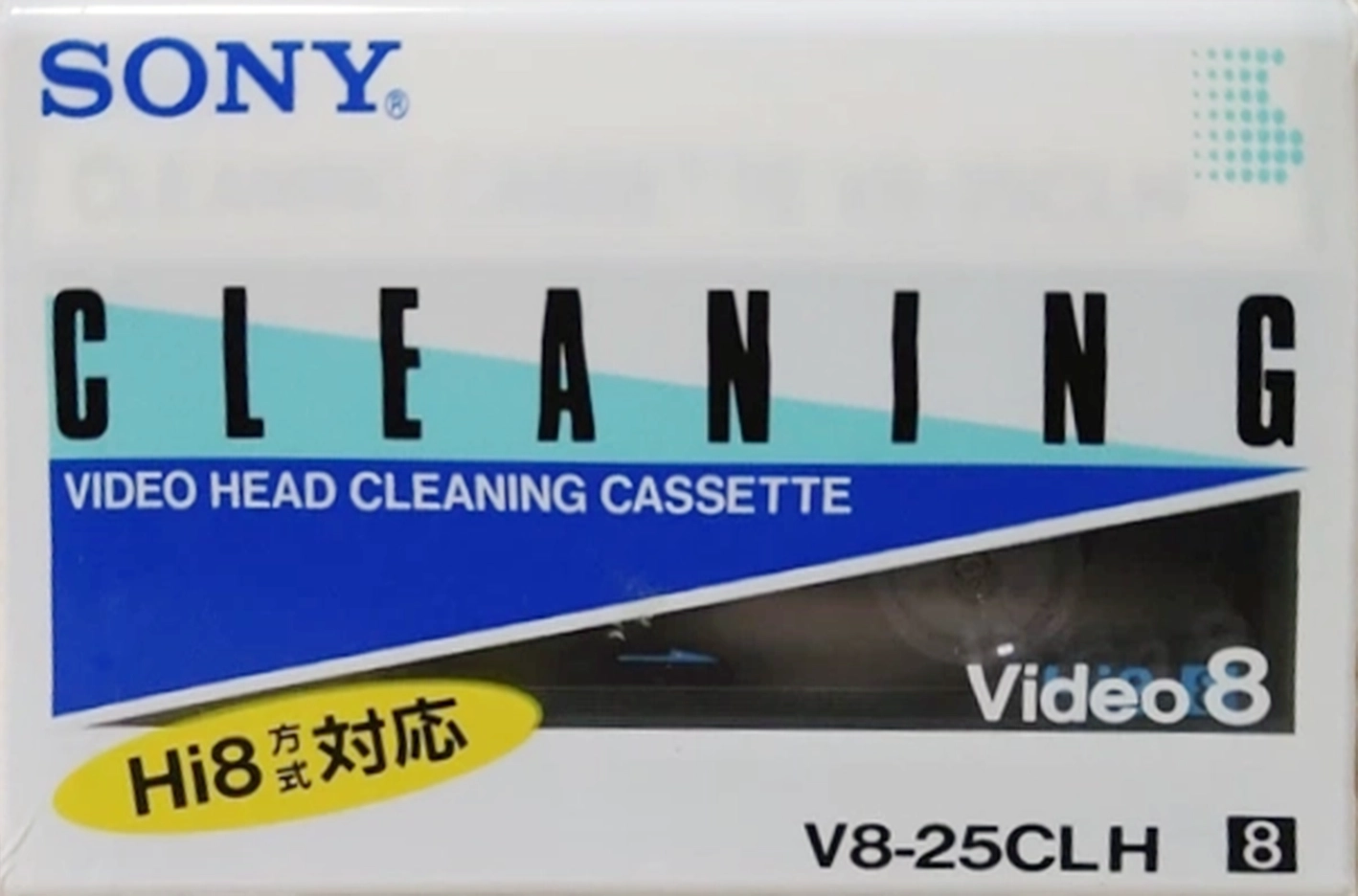 Video8, Hi8, Digital8 Sony "V8-25CLH" Cleaning Cassette 1988 Japan
