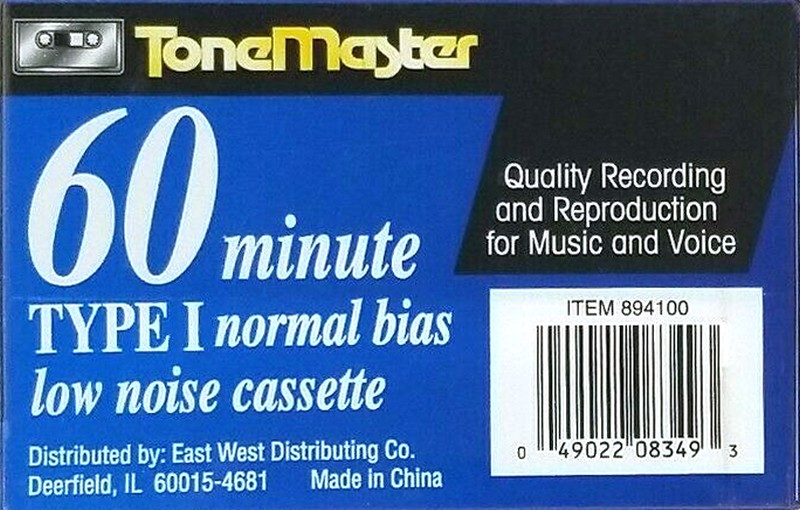 Compact Cassette: Unknown ToneMaster -  60