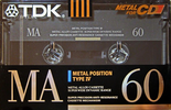 Compact Cassette TDK MA 60 "MA-60M" Type IV Metal 1990 Japan