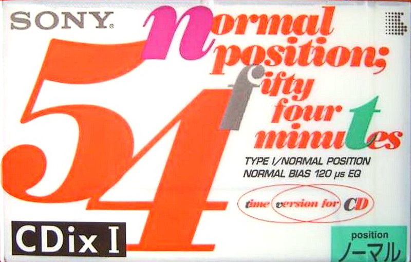 Compact Cassette Sony CDix I 54 "C-54CDX1b" Type I Normal 1994 Japan