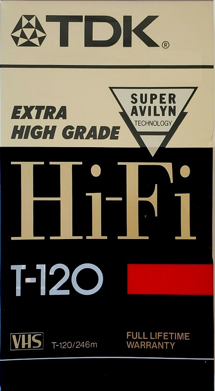 VHS, Video Home System TDK Hi-Fi 120 "T-120HF" Type II Chrome 1988 North America