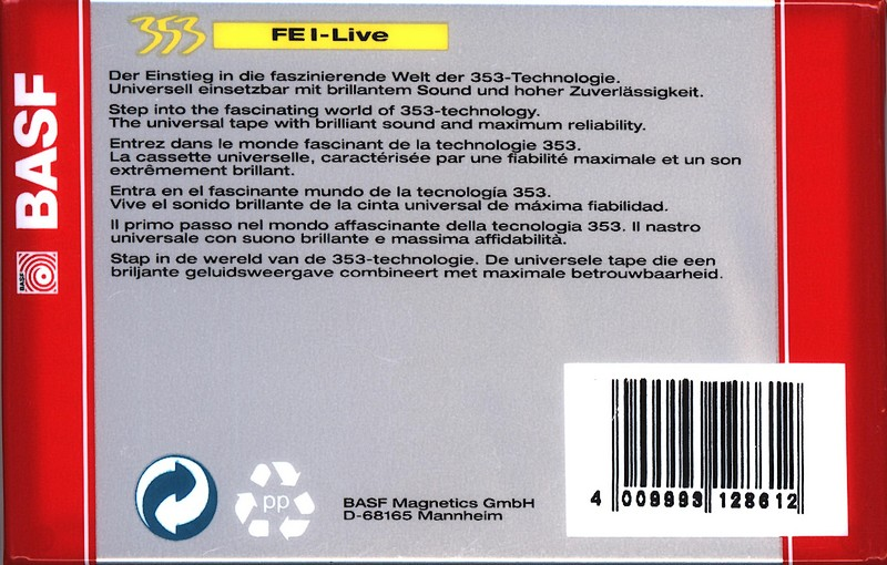 Compact Cassette: BASF  - FE I-Live 74