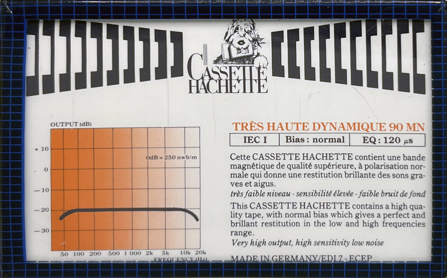 Compact Cassette Hachette Tres Haute Dynamique 90 "THD" Type I Normal France