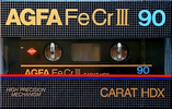 Compact Cassette AGFA CARAT 90 "HDX" Type III Ferro Chrome 1982 Europe