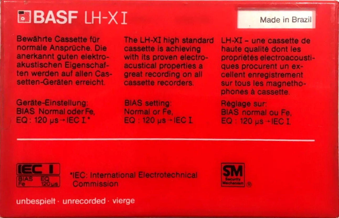 Compact Cassette BASF LH-X I 90 Type I Normal 1982 Brazil