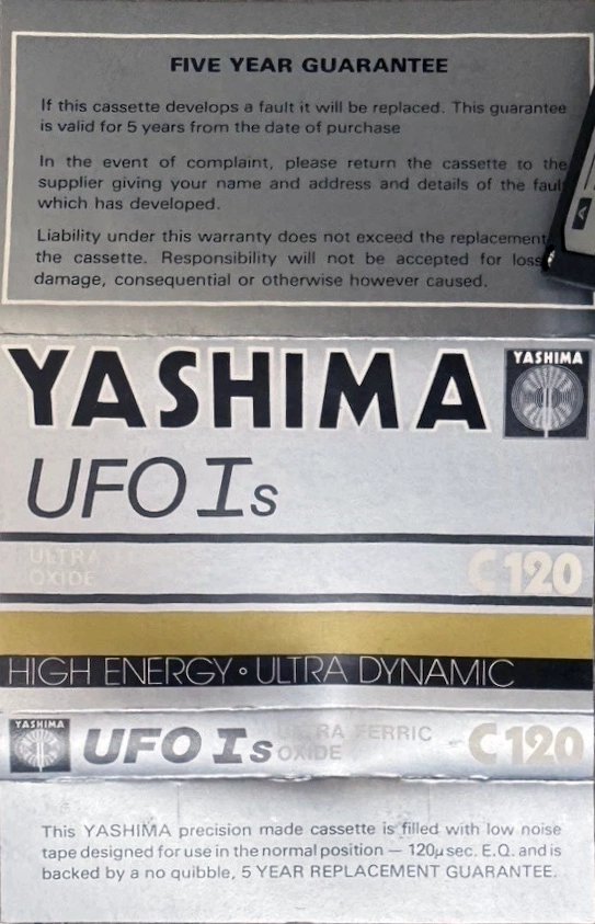 Compact Cassette Yashima UFO I-S 120 Type I Normal 1980 UK