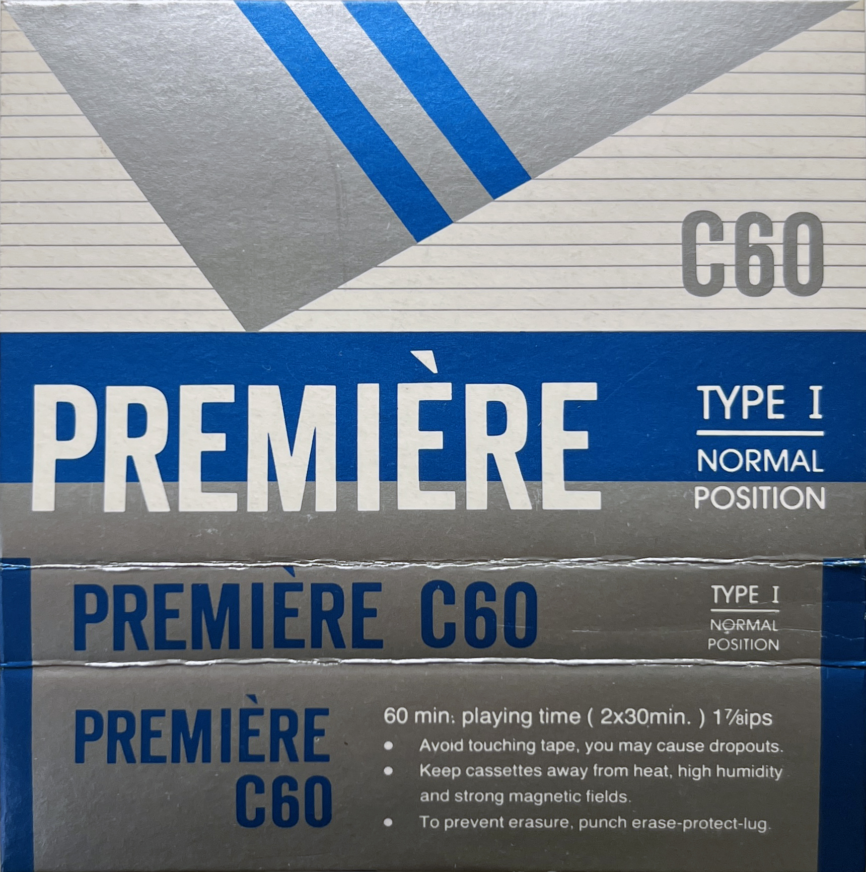 Compact Cassette Premiere 60 Type I Normal Hong Kong