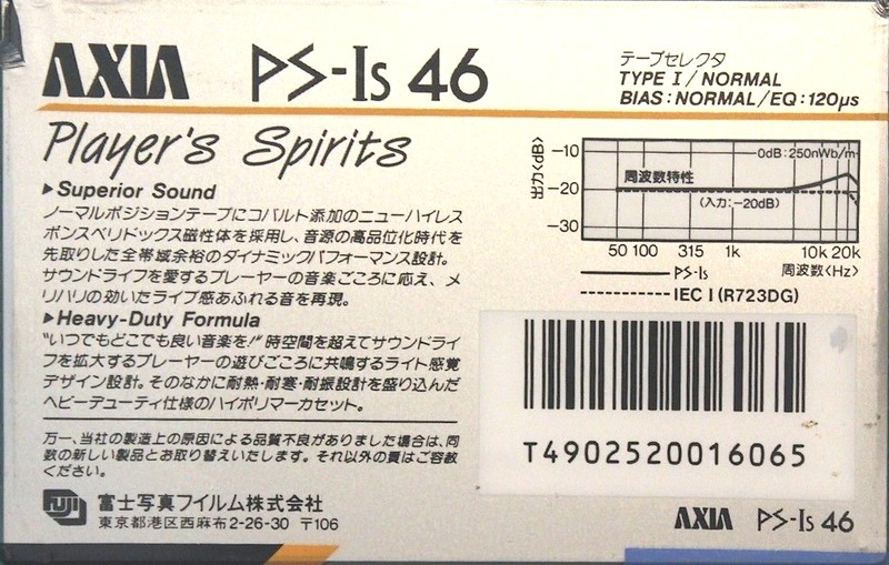 Compact Cassette AXIA PS-Is 46 "PS-Is 46" Type I Normal Japan