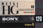 Video8, Hi8, Digital8 Sony HG 120 "Video8 P6-120HG" Type IV Metal 1991 Japan