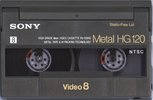 Video8, Hi8, Digital8 Sony HG 120 "Video8 P6-120HG" Type IV Metal 1991 Japan